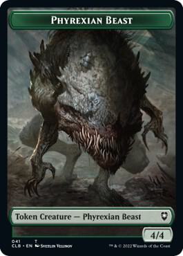 Phyrexian Beast // Wurm Double-Sided Token 41 // 44 card from Commander Legends: Battle for Baldur's Gate