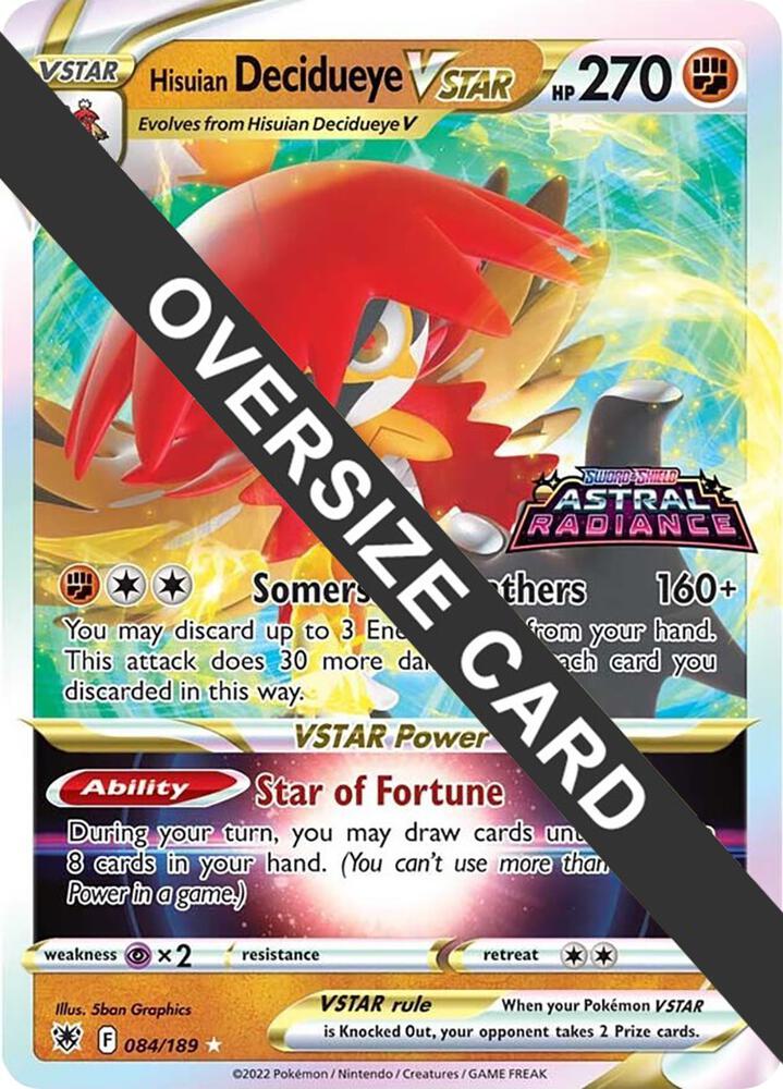 Hisuian Decidueye VSTAR 084/189 card from Jumbo Cards