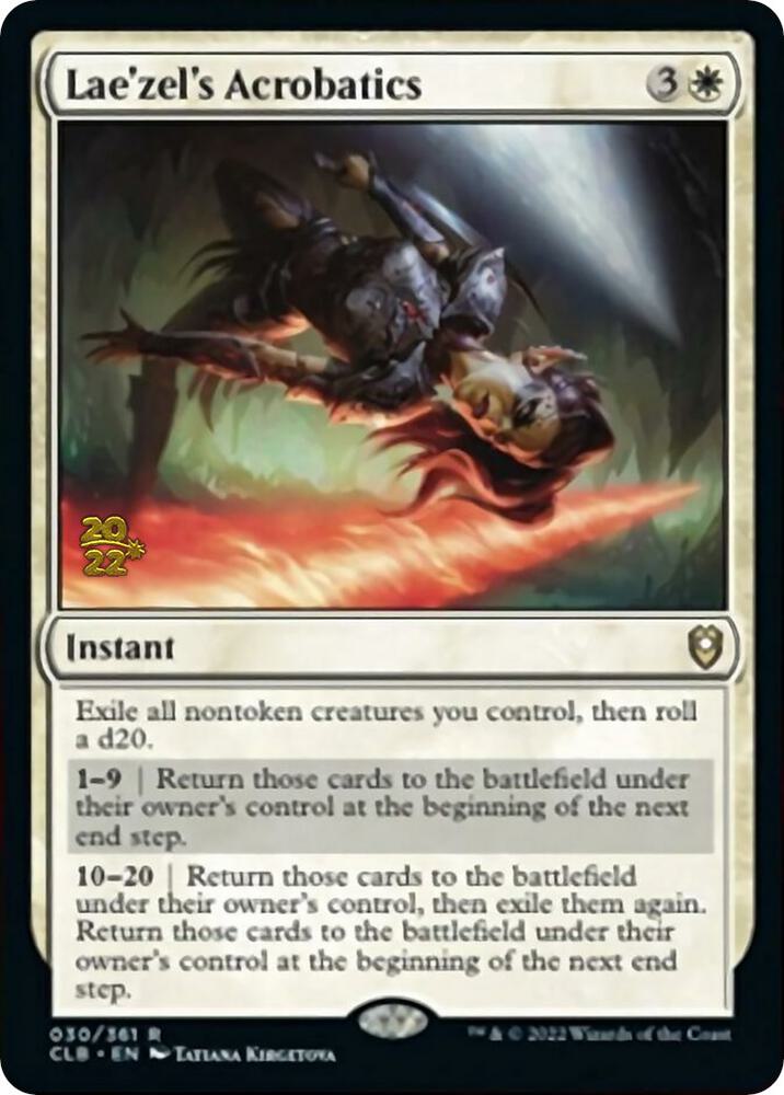 Lae'zel's Acrobatics 30 card from Prerelease Cards