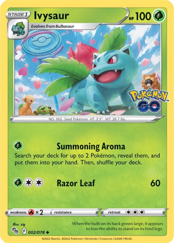 Ivysaur 002/078 card from Pokemon GO