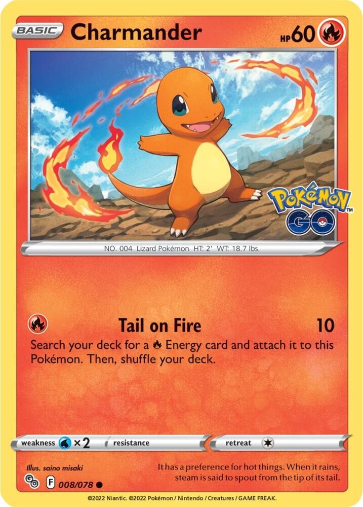 Charmander 008/078 card from Pokemon GO