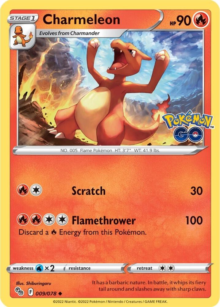Charmeleon 009/078 card from Pokemon GO