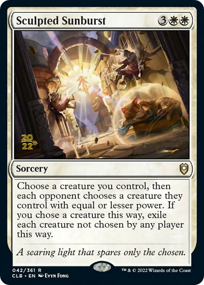 Sculpted Sunburst 42 card from Prerelease Cards