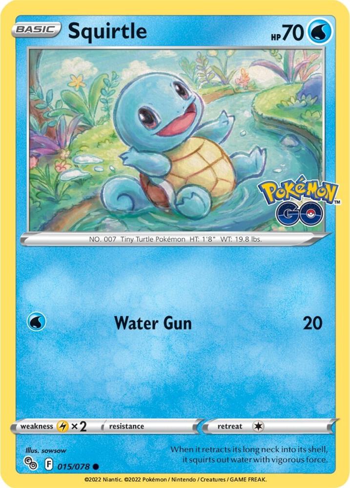 Squirtle 015/078 card from Pokemon GO
