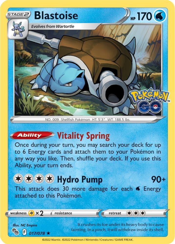 Blastoise 017/078 card from Pokemon GO