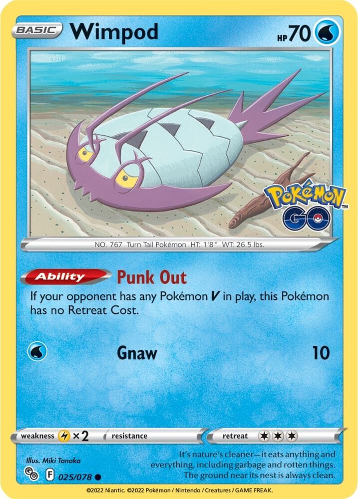 Wimpod 025/078 card from Pokemon GO