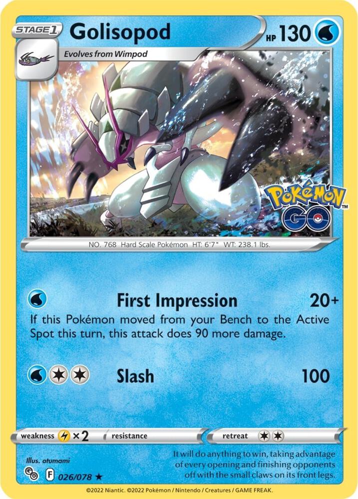 Golisopod 026/078 card from Pokemon GO