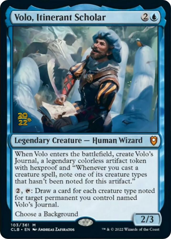 Volo, Itinerant Scholar 103 card from Prerelease Cards