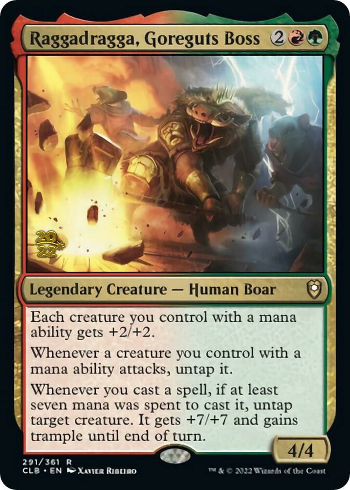 Raggadragga, Goreguts Boss 291 card from Prerelease Cards