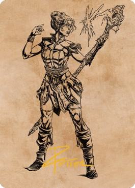 Neera, Wild Mage Art Card (Gold-Stamped Signature) 74 card from Art Series: Commander Legends: Battle for Baldur's Gate