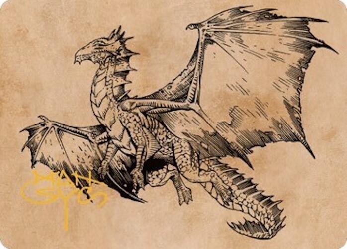 Ancient Bronze Dragon Art Card (58/81) (Gold-Stamped Signature) card from Art Series: Commander Legends: Battle for Baldur's Gate