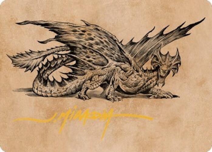Ancient Brass Dragon Art Card (49/81) (Gold-Stamped Signature) card from Art Series: Commander Legends: Battle for Baldur's Gate