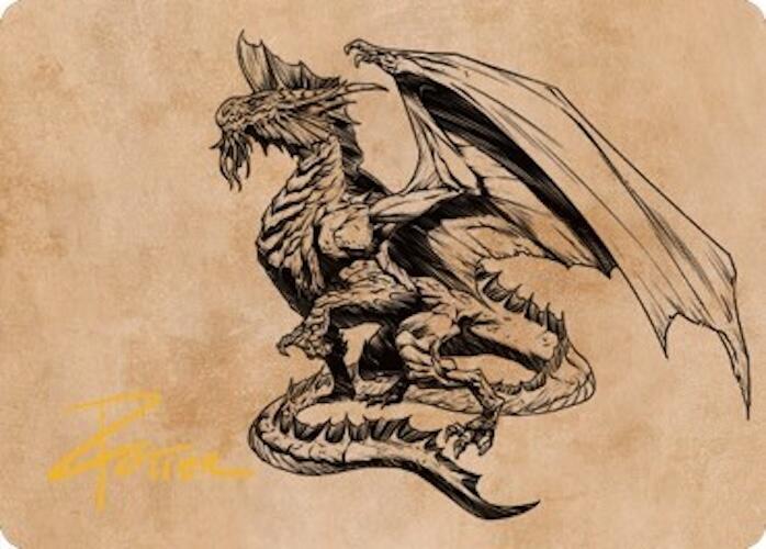 Ancient Silver Dragon Art Card (47/81) (Gold-Stamped Signature) card from Art Series: Commander Legends: Battle for Baldur's Gate