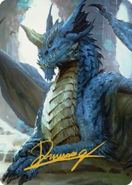 Young Blue Dragon Art Card (Gold-Stamped Signature) 27 card from Art Series: Commander Legends: Battle for Baldur's Gate