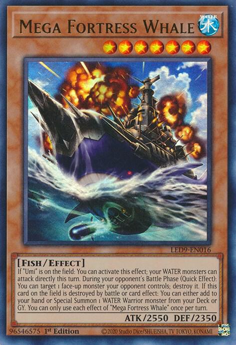 Mega Fortress Whale LED9-EN016 card from Legendary Duelists: Duels From the Deep