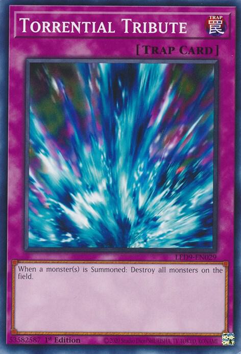 Torrential Tribute LED9-EN029 card from Legendary Duelists: Duels From the Deep