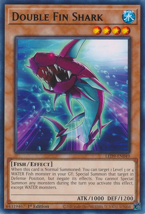 Double Fin Shark LED9-EN049 card from Legendary Duelists: Duels From the Deep