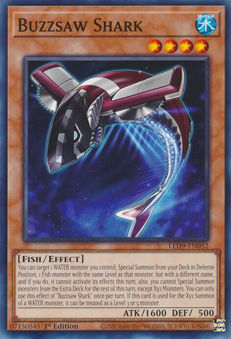 Buzzsaw Shark LED9-EN052 card from Legendary Duelists: Duels From the Deep