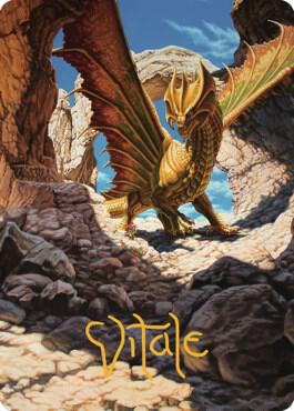 Ancient Brass Dragon Art Card (2/81) (Gold-Stamped Signature) card from Art Series: Commander Legends: Battle for Baldur's Gate