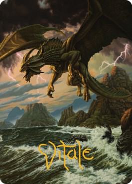 Ancient Bronze Dragon Art Card (3/81) (Gold-Stamped Signature) card from Art Series: Commander Legends: Battle for Baldur's Gate