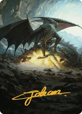 Ancient Copper Dragon Art Card (4/81) (Gold-Stamped Signature) card from Art Series: Commander Legends: Battle for Baldur's Gate