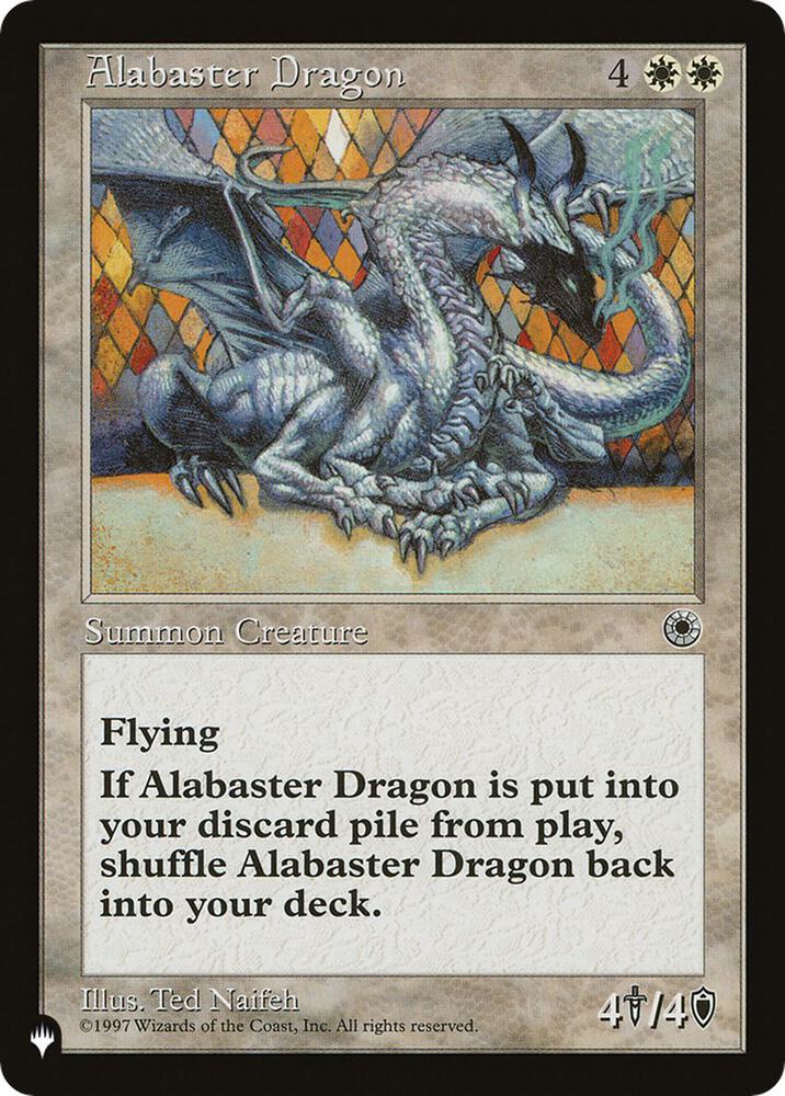 Alabaster Dragon card from The List Reprints
