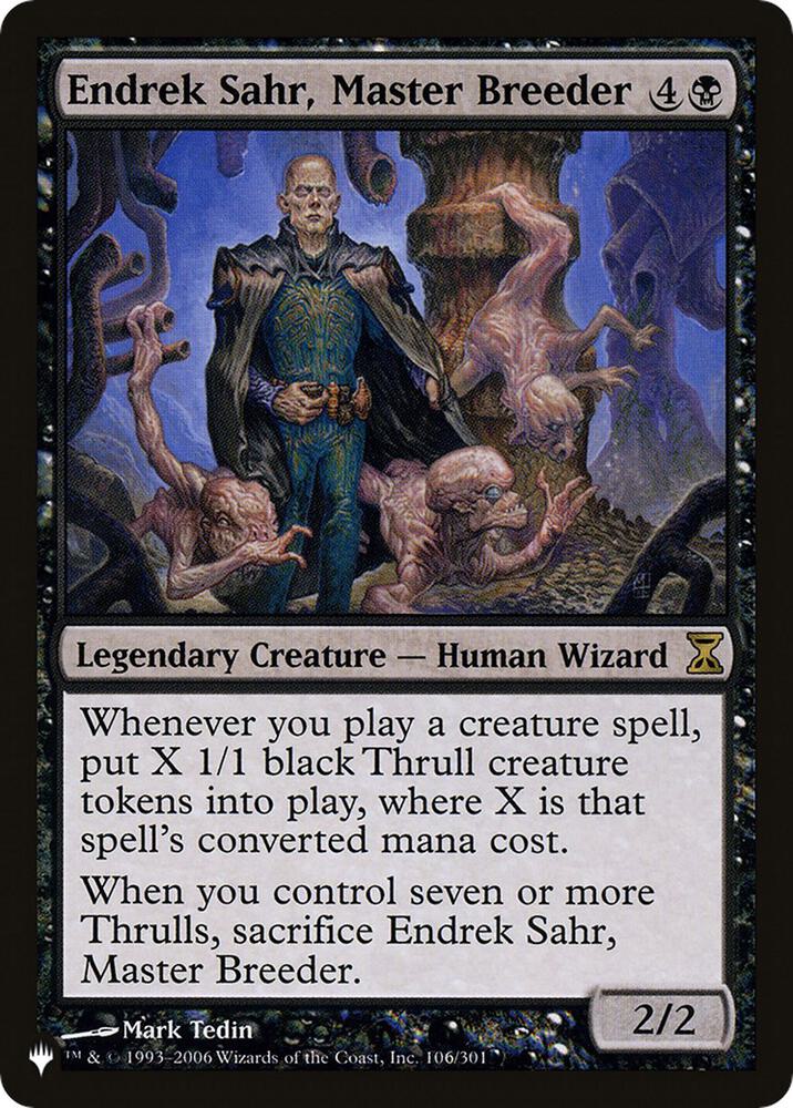 Endrek Sahr, Master Breeder 106/301 card from The List Reprints