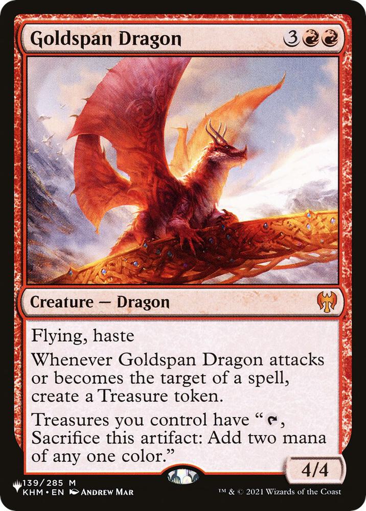 Goldspan Dragon 139/285 card from The List Reprints