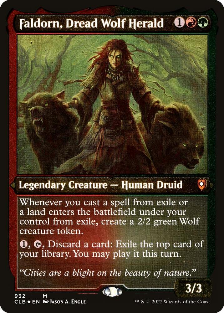 Faldorn, Dread Wolf Herald (Display Commander) - Thick Stock 932 card from Commander Legends: Battle for Baldur's Gate