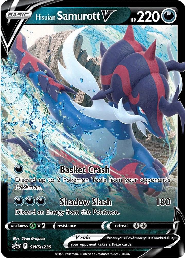 Hisuian Samurott V SWSH239 card from SWSH: Sword & Shield Promo Cards