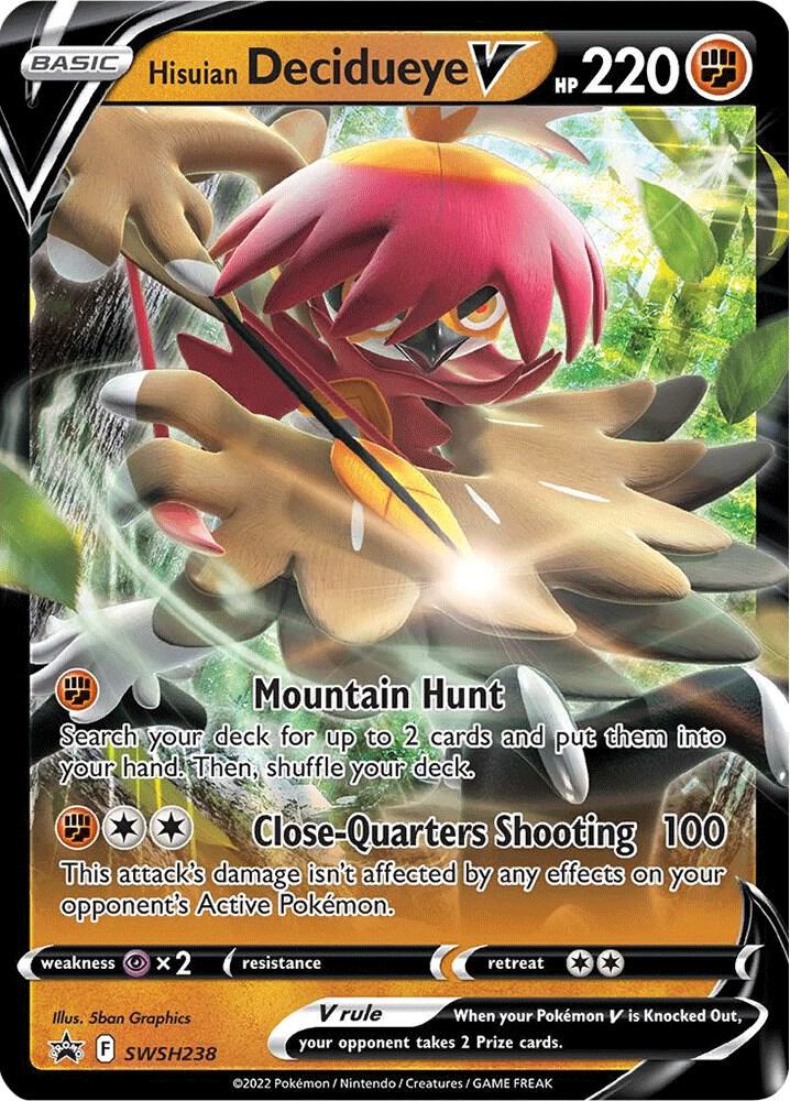 Hisuian Decidueye V SWSH238 card from SWSH: Sword & Shield Promo Cards