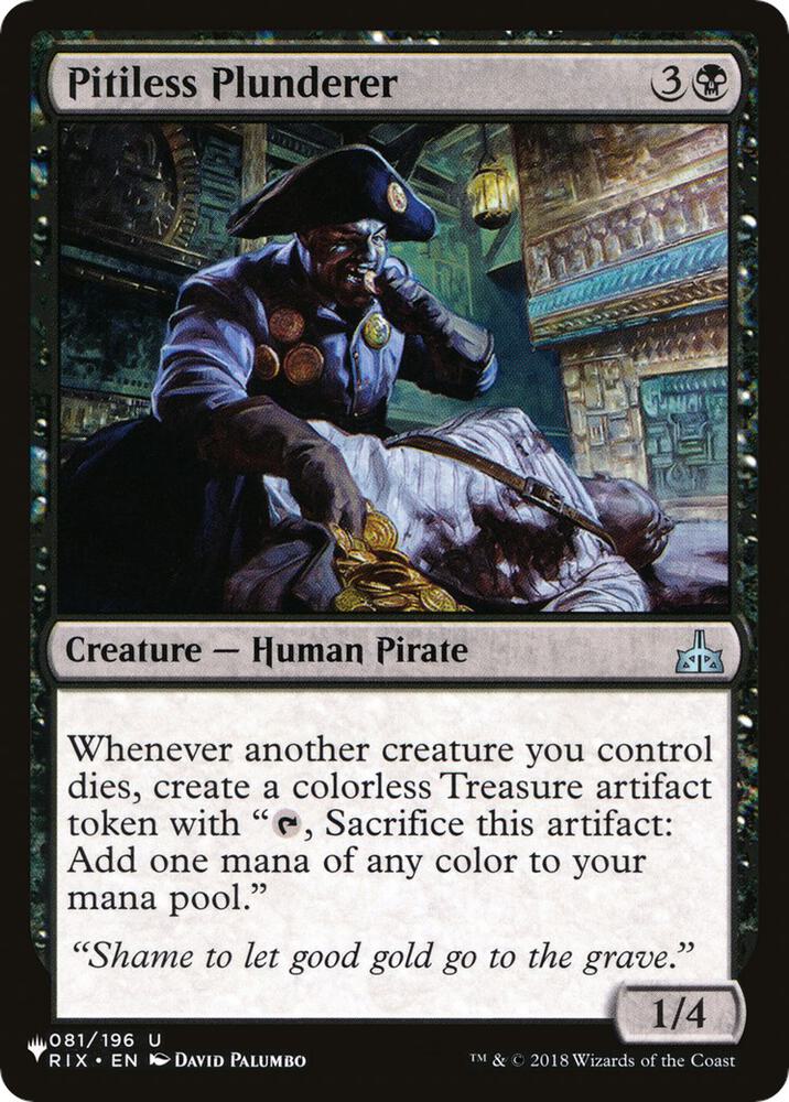 Pitiless Plunderer 081/196 card from The List Reprints
