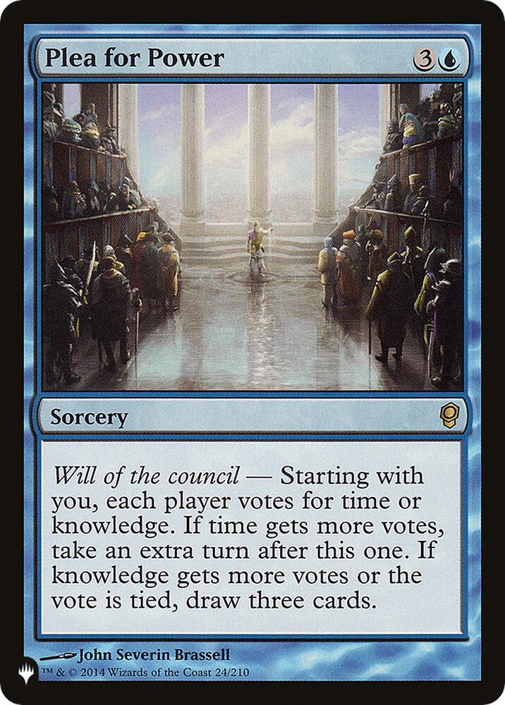 Plea for Power 24/210 card from The List Reprints