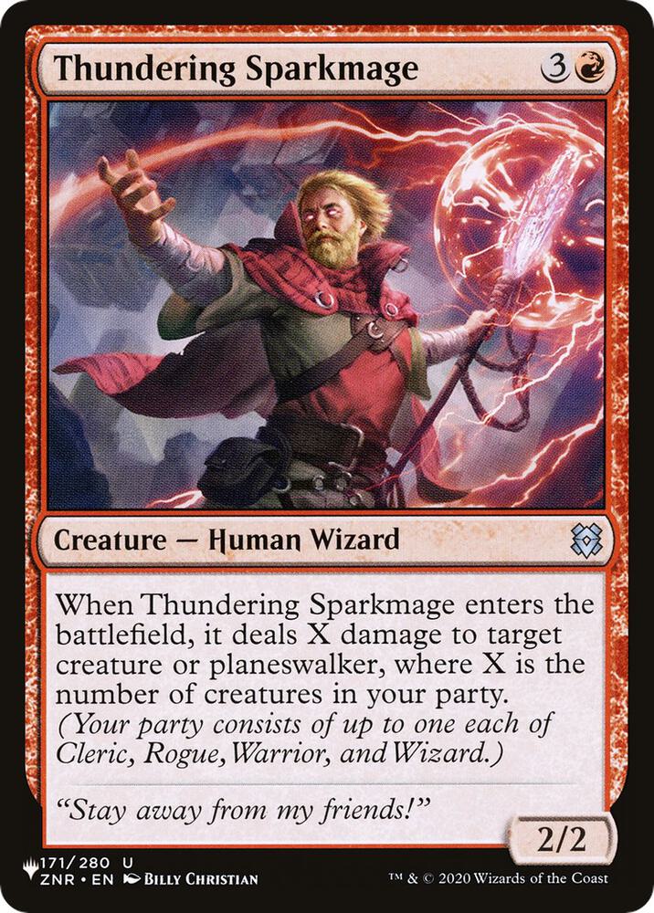 Thundering Sparkmage 171/280 card from The List Reprints