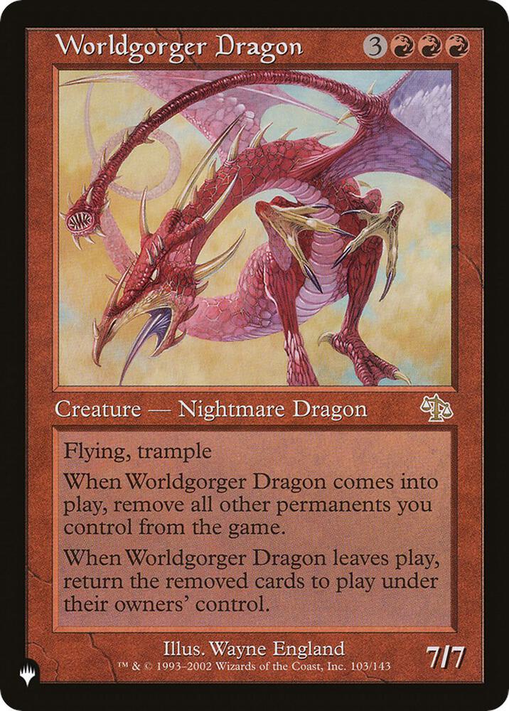Worldgorger Dragon 103/143 card from The List Reprints