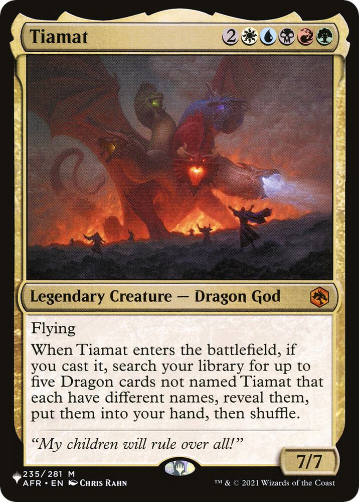 Tiamat 235/281 card from The List Reprints