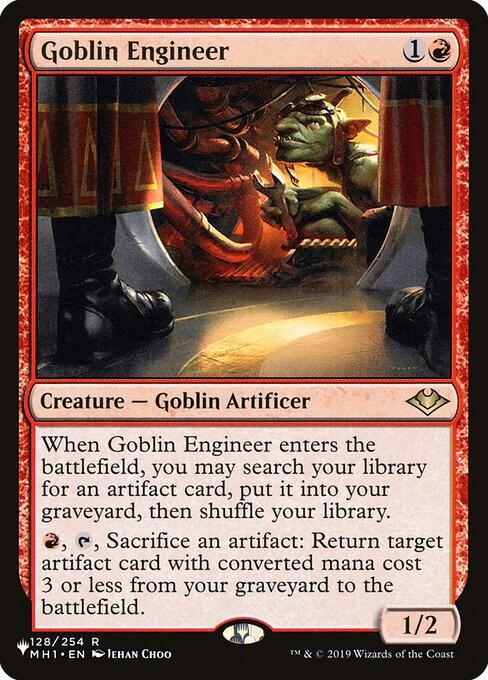 Goblin Engineer 128 card from The List Reprints