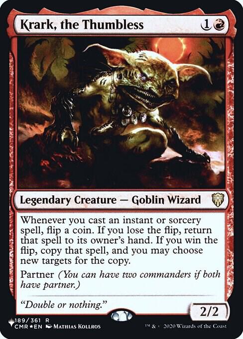 Krark, the Thumbless 189 card from The List Reprints
