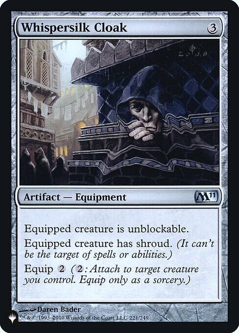 Whispersilk Cloak (M11) 221 card from The List Reprints