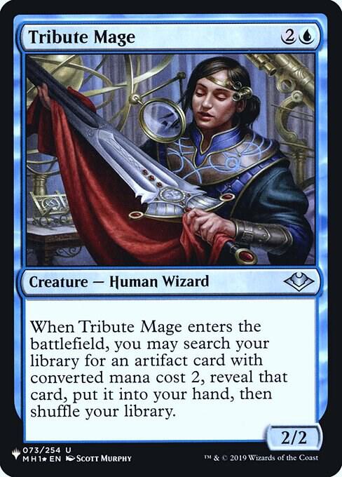 Tribute Mage 73 card from The List Reprints