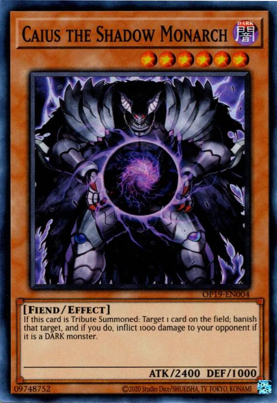 Caius the Shadow Monarch OP19-EN004 card from OTS Tournament Pack 19