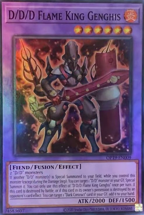 D/D/D Flame King Genghis OP19-EN009 card from OTS Tournament Pack 19