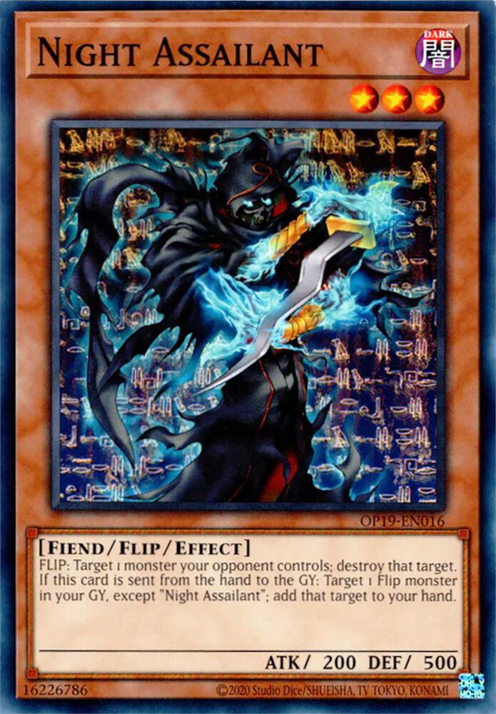 Night Assailant OP19-EN016 card from OTS Tournament Pack 19