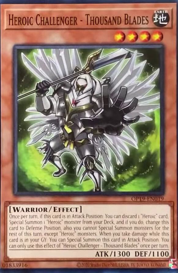 Heroic Challenger - Thousand Blades OP19-EN019 card from OTS Tournament Pack 19