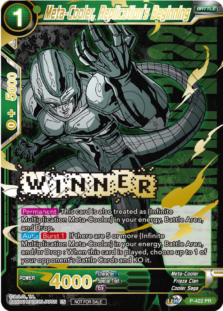 Meta-Cooler, Replication's Beginning (Championship Pack 2022 Vol.2) (Winner Gold Stamped) P-422 card from Promotion Cards