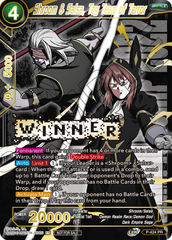 Shroom & Salsa, Tag Team of Terror (Championship Pack 2022 Vol.2) (Winner Gold Stamped) P-424 card from Promotion Cards