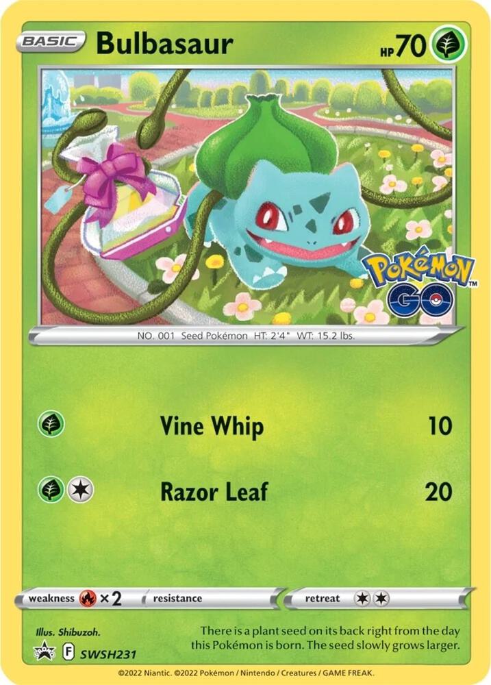 Bulbasaur SWSH231 card from SWSH: Sword & Shield Promo Cards