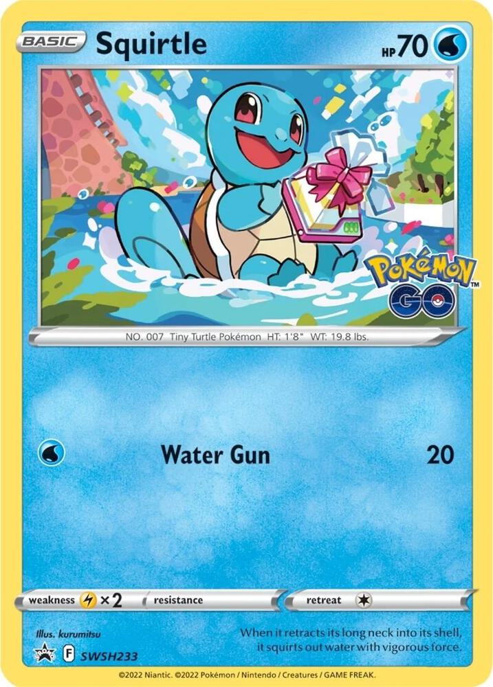 Squirtle SWSH233 card from SWSH: Sword & Shield Promo Cards