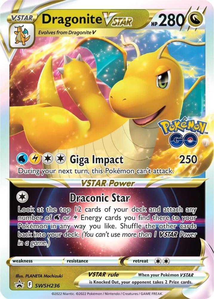 Dragonite VSTAR SWSH236 card from SWSH: Sword & Shield Promo Cards