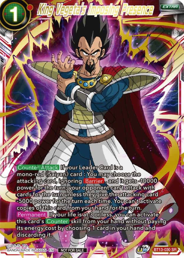 King Vegeta's Imposing Presence (Top 4) BT13-030 card from Tournament Promotion Cards